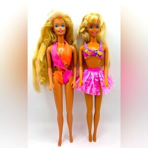 Barbie 80s/90s Beach Dolls Wet'n Wild w/ Original SS (1989) Hawaiian Fun (1990)